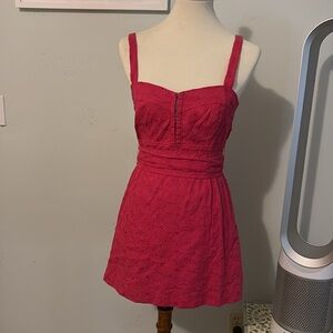 pink Marciano short sexy floral appliqué  dress